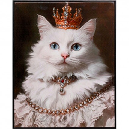 Canvas Picture princess cat white 40x50cm Kare Design