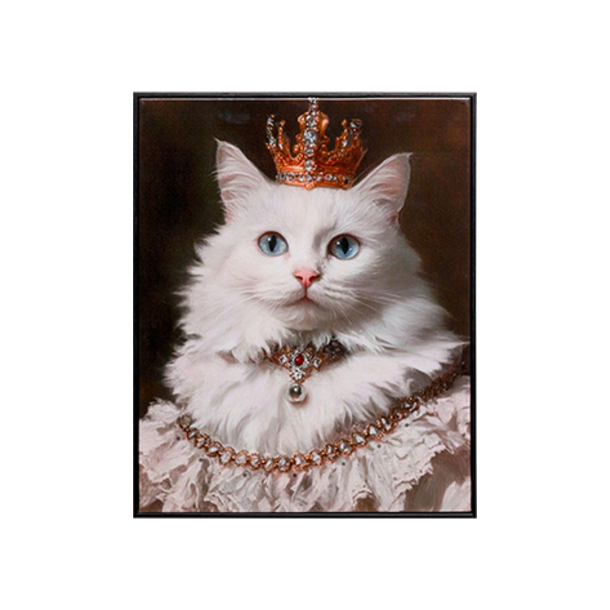 Canvas Picture princess cat white 40x50cm Kare Design