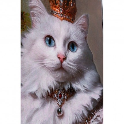 Schilderij prinses kat wit 40x50cm Kare Design