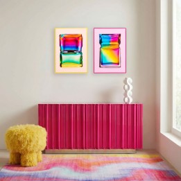 Tableau flacon en verre aux couleurs de l'arc-en-ciel - Kare Design
