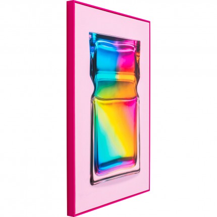 Schilderij regenboog fles 50x70cm roze Kare Design