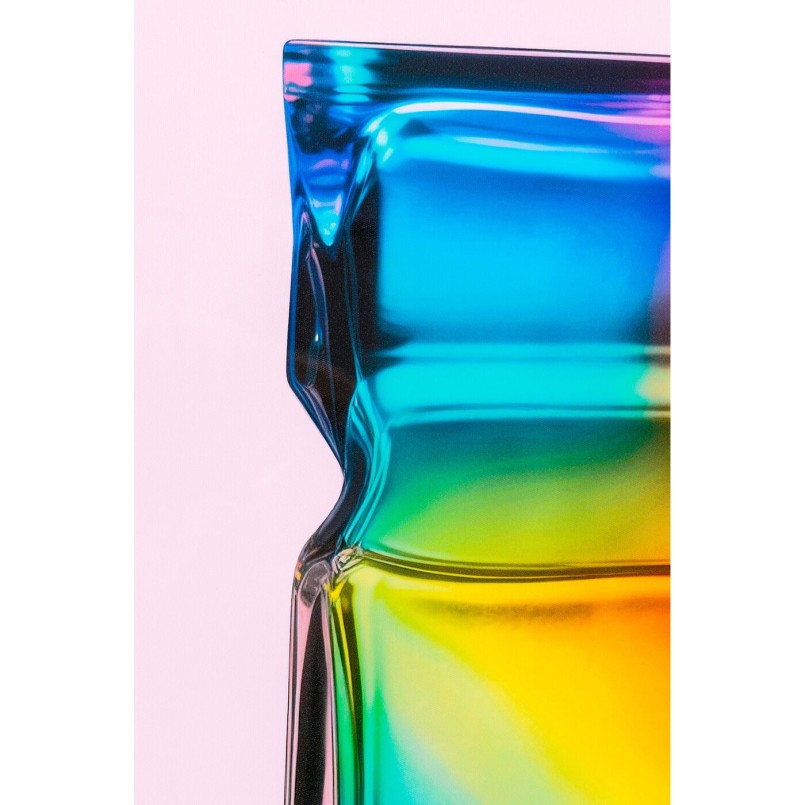 Schilderij regenboog fles 50x70cm roze Kare Design