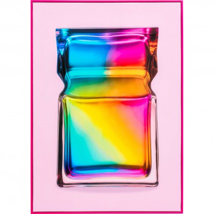 Tableau flacon arc-en-ciel 50x70cm rose Kare Design