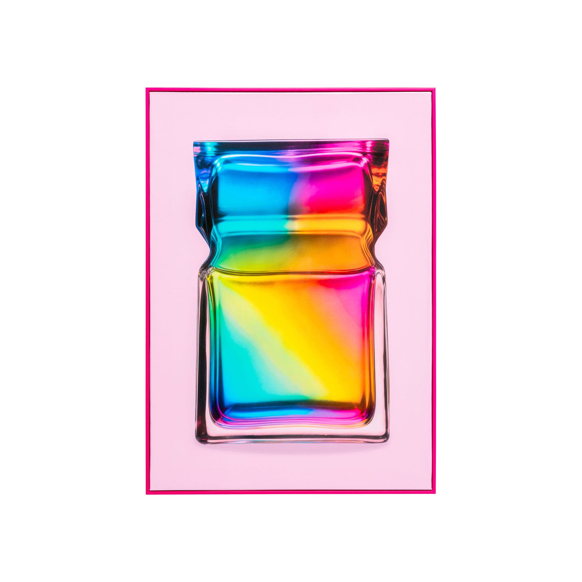 Framed Picture rainbow bottle 50x70cm pink Kare Design