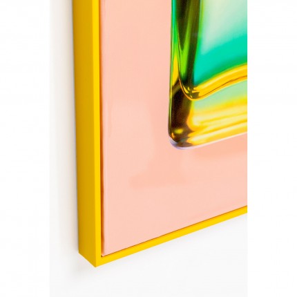 Framed Picture rainbow bottle 50x70cm yellow Kare Design
