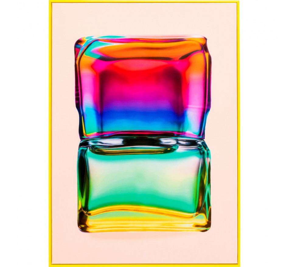 Tableau flacon arc-en-ciel 50x70cm jaune Kare Design