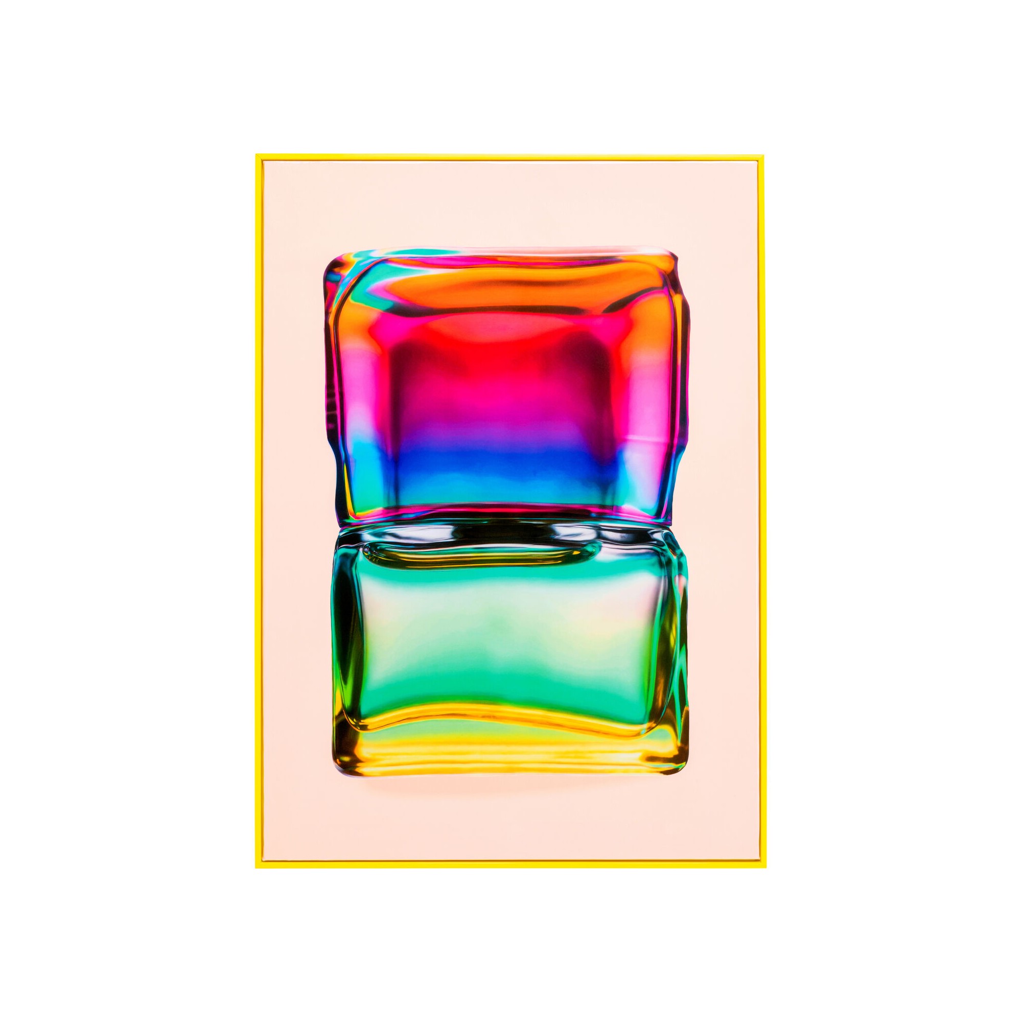 Tableau flacon arc-en-ciel 50x70cm jaune Kare Design