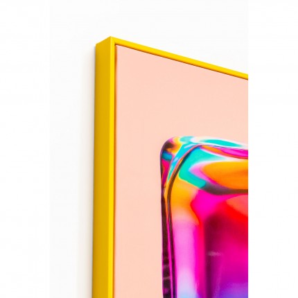 Framed Picture rainbow bottle 50x70cm yellow Kare Design