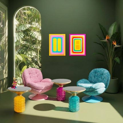 Tableau Square Shapes 60x80cm rose Kare Design
