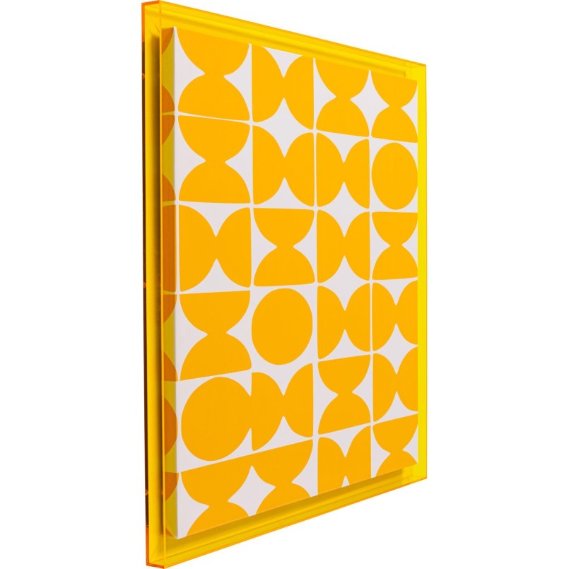 Tableau carré rétro pop jaune - Perline - Kare Design