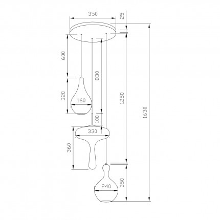 Suspension Goccia 45cm Kare Design