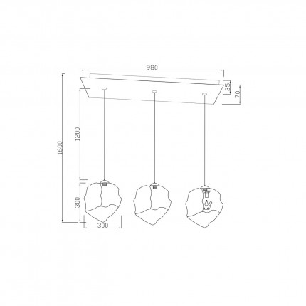 Suspension Aura 110cm fumée Kare Design