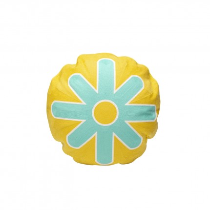 Kussen Icon zon geel en turkoois Kare Design
