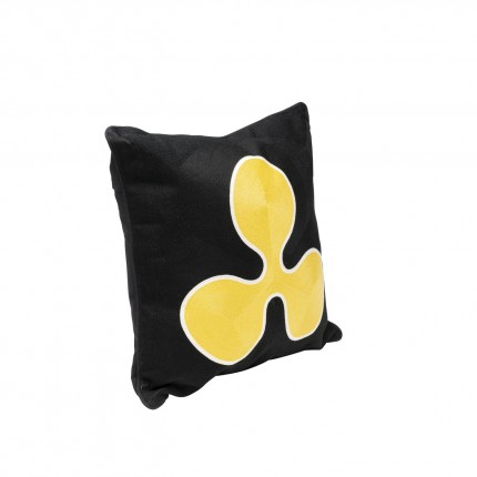 Kussen Icon bloem zwart en geel Kare Design
