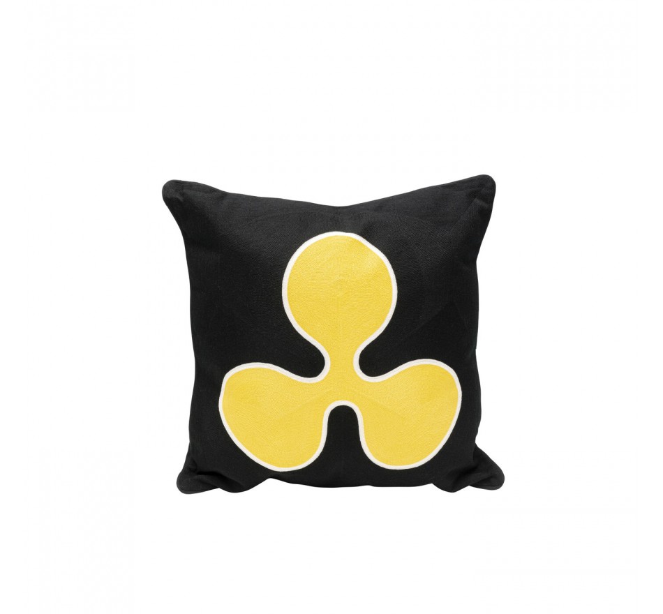 Kussen Icon bloem zwart en geel Kare Design