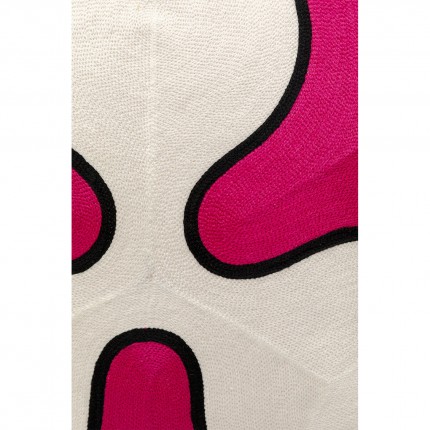 Coussin Icon fleur rose et blanc Kare Design