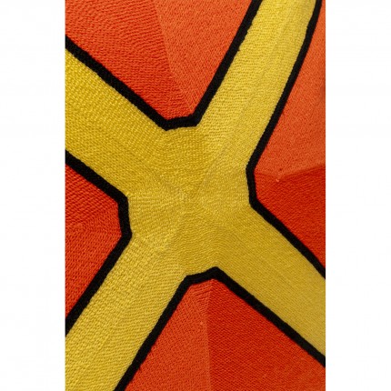 Cushion Icon cross orange and yellow Kare Design