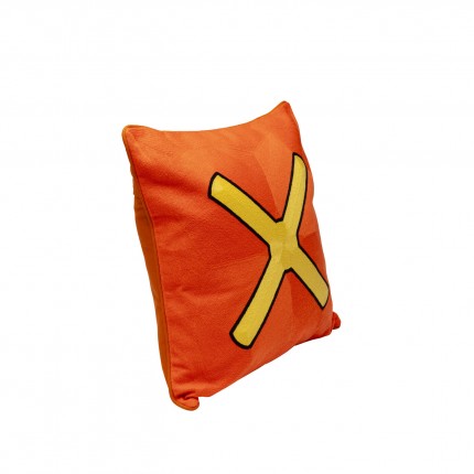 Cushion Icon cross orange and yellow Kare Design