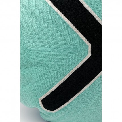 Cushion Icon cross turquoise and black Kare Design