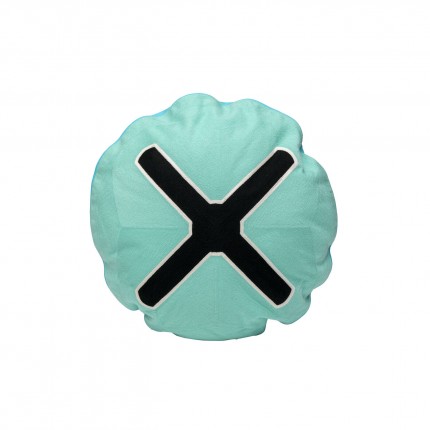 Cushion Icon cross turquoise and black Kare Design