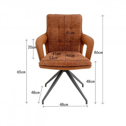 Draaistoel met armleuningen Sandro Kare Design