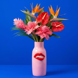 Vaas roze mond rood 32cm Kare Design
