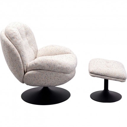 Swivel Armchair with stool Stanford Kare Design