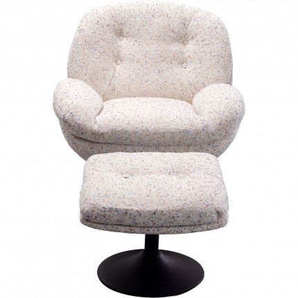 Swivel Armchair with stool Stanford Kare Design