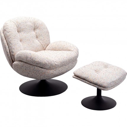 Swivel Armchair with stool Stanford Kare Design