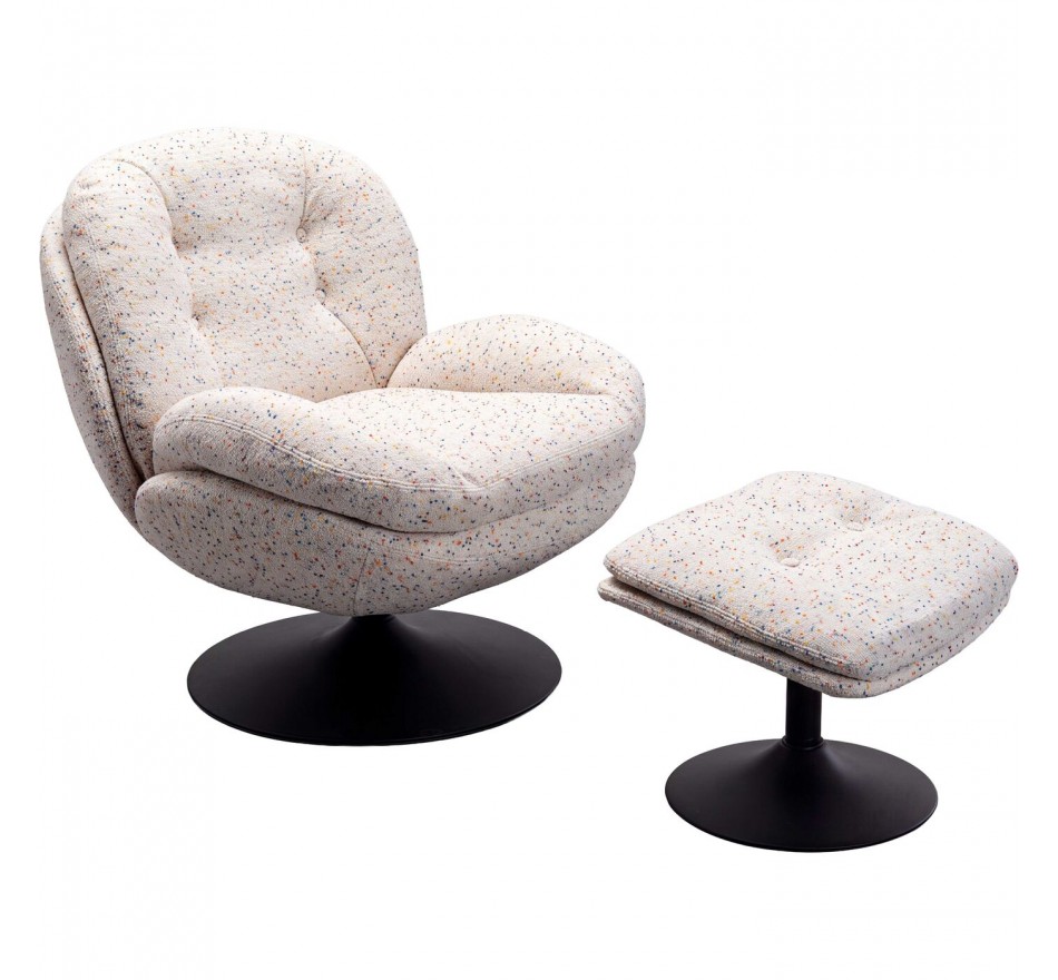 Swivel Armchair with stool Stanford Kare Design