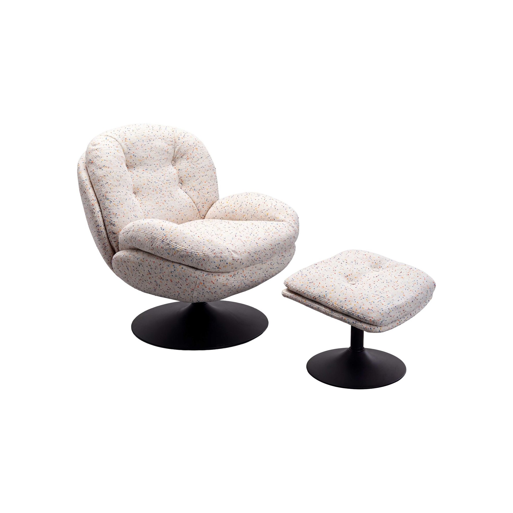Swivel Armchair with stool Stanford Kare Design