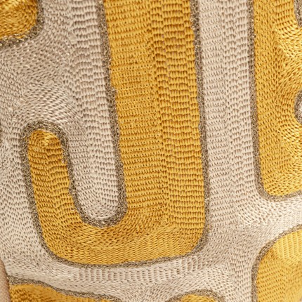 Coussin Meander jaune et beige Kare Design