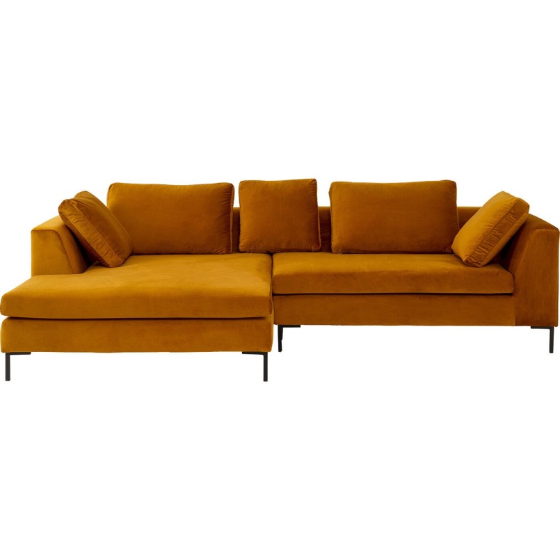 Canapé angle Gianni Velvet or 290cm gauche