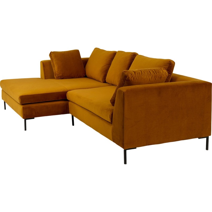 Canapé angle Gianni Velvet or 290cm gauche