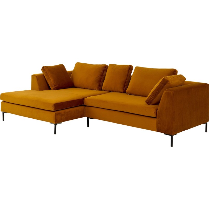 Canapé angle Gianni Velvet or 290cm gauche