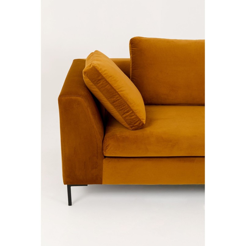 Canapé angle Gianni Velvet or 290cm droit