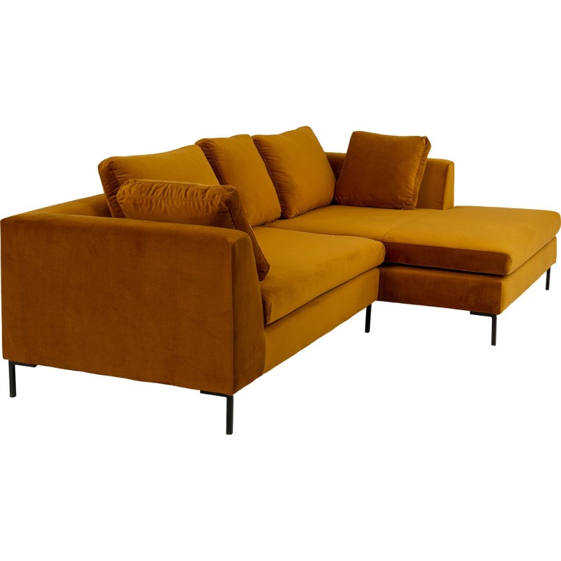Canapé angle Gianni Velvet or 290cm droit