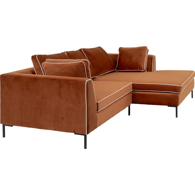 Canapé angle Gianni Pipe marron 290cm droite