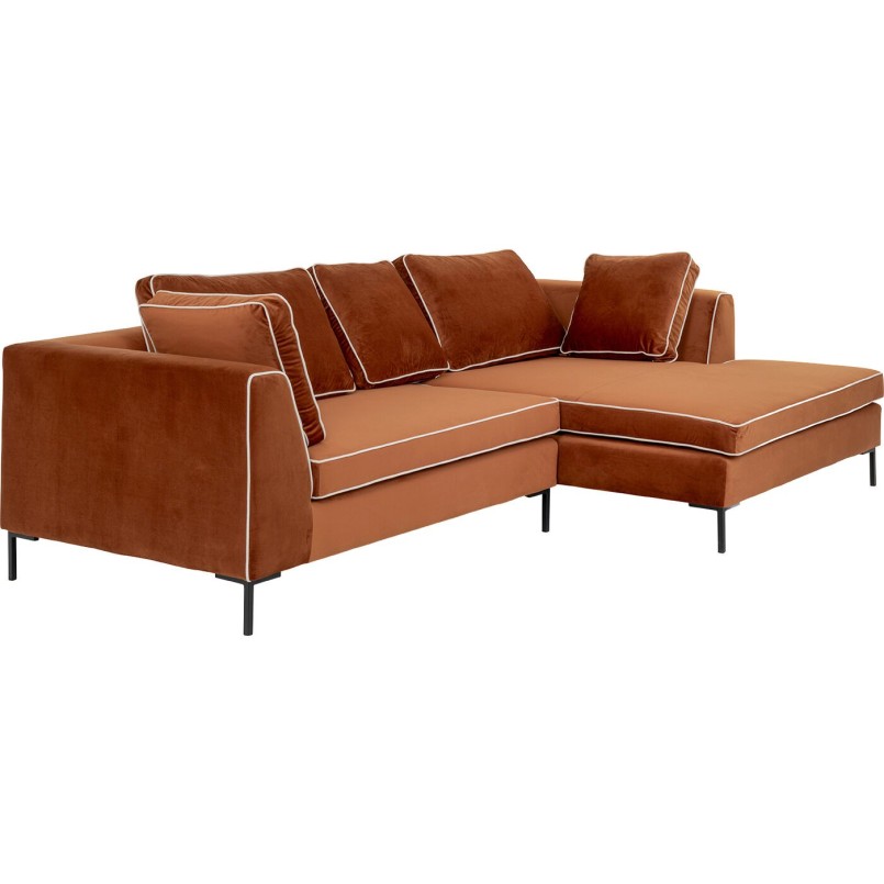 Canapé angle Gianni Pipe marron 290cm droite