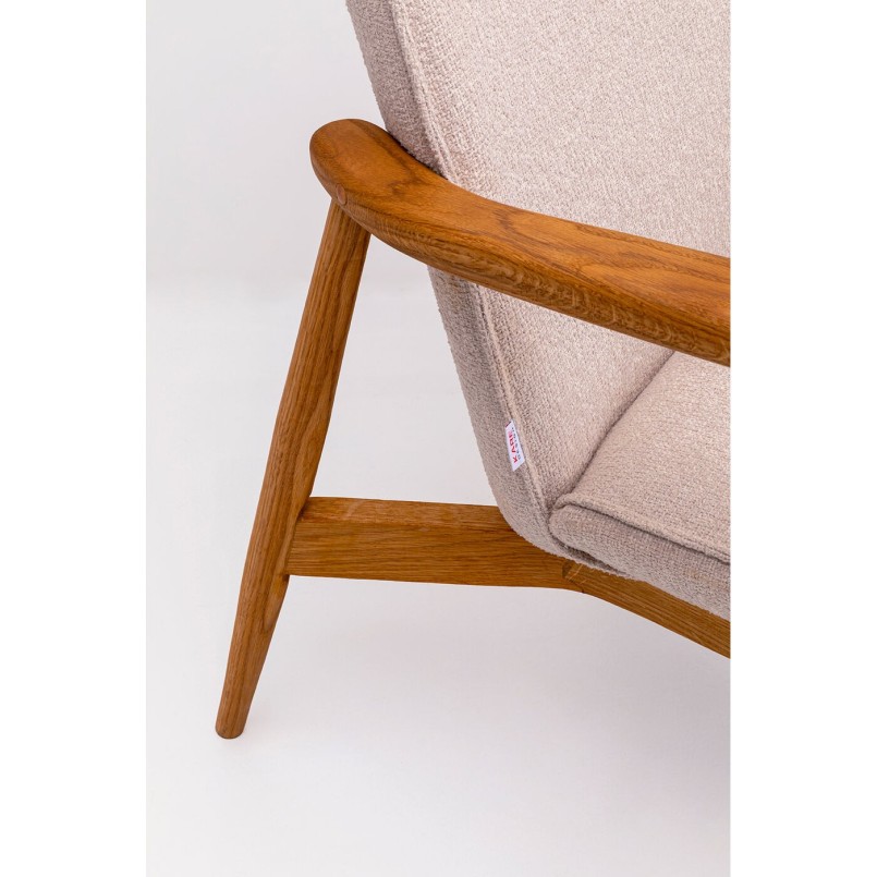 Fauteuil scandinave en tissu beige et chêne - Susan - Kare Design
