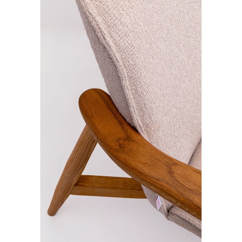 Fauteuil scandinave en tissu beige et chêne - Susan - Kare Design