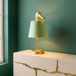 Table lamp duck gold and green Kare Design