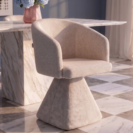 Chaise avec accoudoirs pivotante Melli crème Kare Design