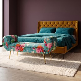 Banc bleu à fleurs - Trono Flower Fever - Kare Design