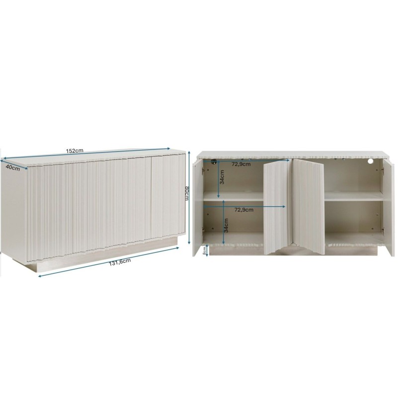 Buffet gris au relief ondulé - Stucco - Kare Design