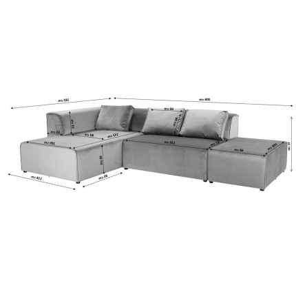 Canapé d'angle Infinity gauche machiato Kare Design