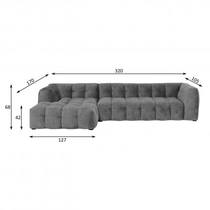 Hoekbank Salamanca goudbruin links Kare Design