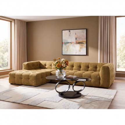 Corner Sofa Salamanca golden brown left Kare Design