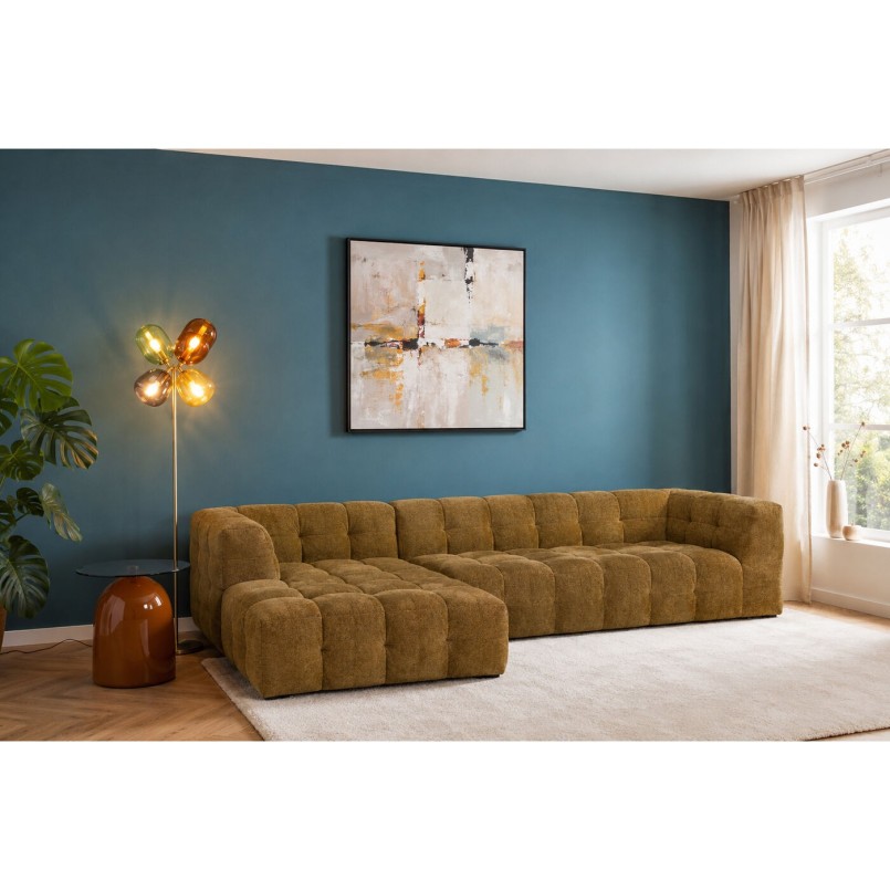 Linker hoekbank in oker fluweel - Salamanca - Kare Design