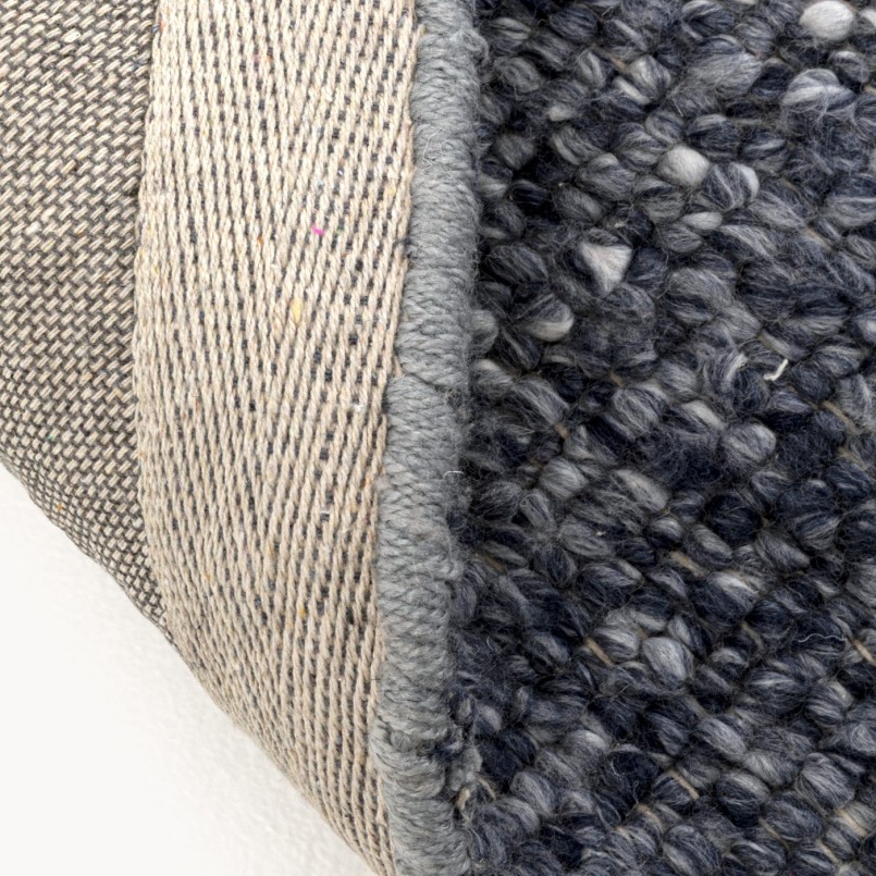 Tapis rond bleu - Boucara - Kare Design